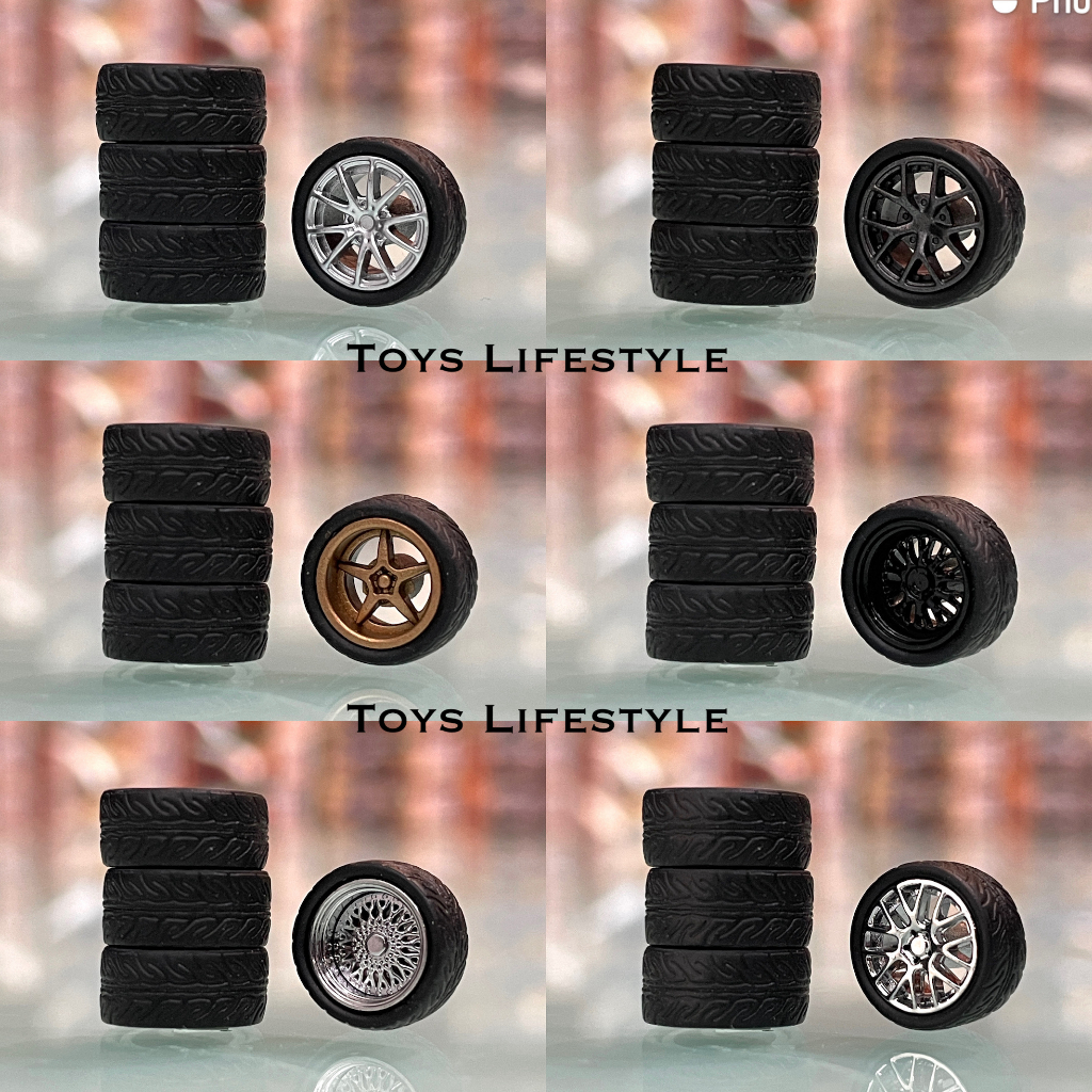 [BAGUS] Ban Karet Velg Hotwheels Diecast Dapat Axle / AS Selongsong (1)