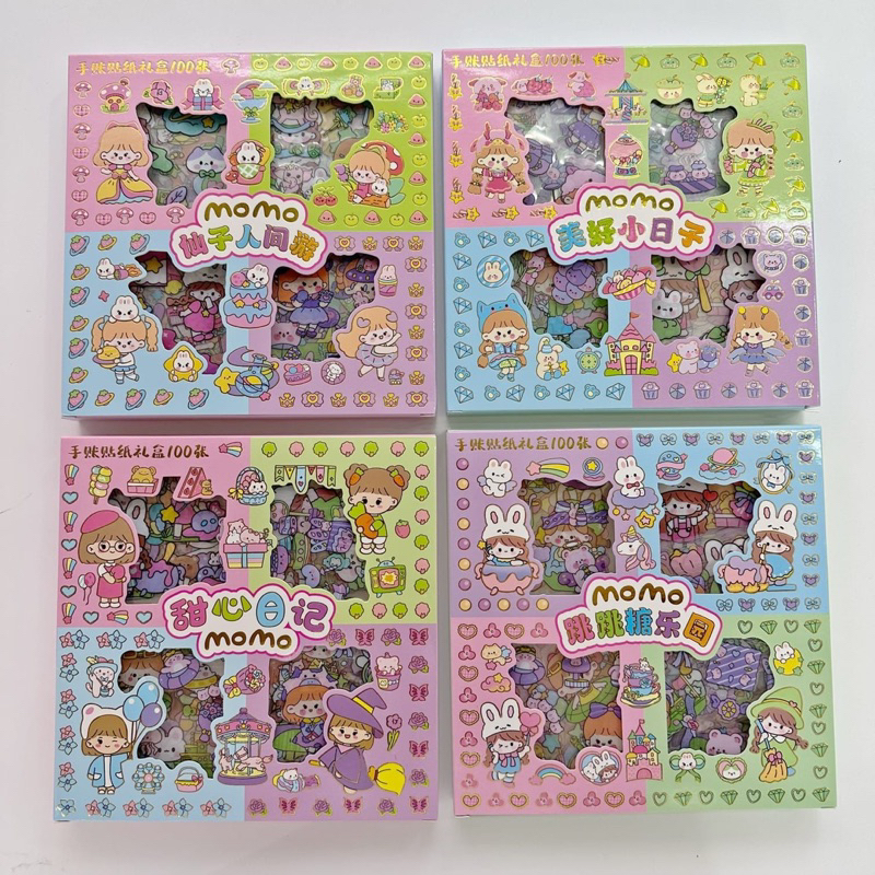 

stiker momo box isi 100 lembar