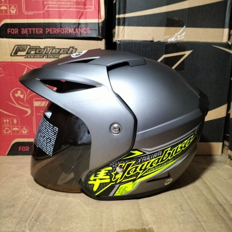 HELM SNI TAKIRA GREYDOFT HAYABUSA HELM HALF FACE REMAJA DEWASA