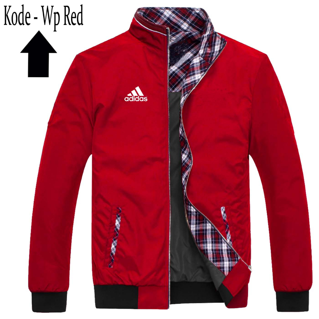 jaket bomber logo adidas terbaru / jacket baseball pria murah / jaket parasut zipper pria premium / 