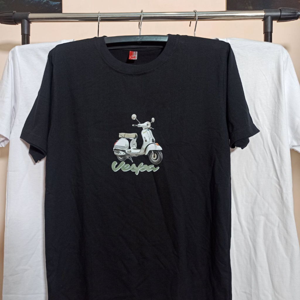 BAJU ATASAN KAOS VESPA ORIGINAL KAOS T SHIRT PRIA DISTRO KAOS VESPA MATIC PUTIH KAOS DISTRO KATUN PR