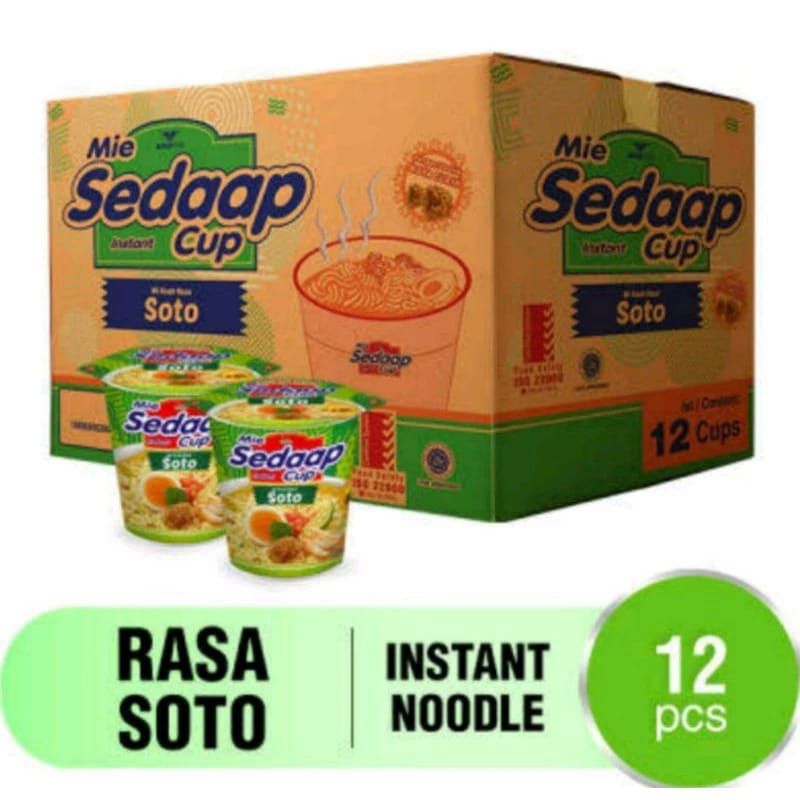 

MIE SEDAP CUP RASA SOTO 81Grm 1 DUS ( ISI 12 PCS )