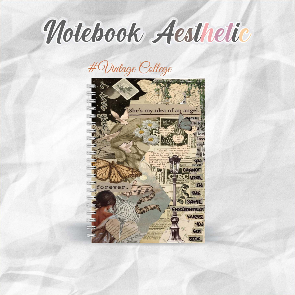 

NOTEBOOK A5 VINTAGE COLLEGE CATATAN/JURNAL BOOKPAPER GRID/KOTAK2#DOTTED/TITIK2#BLANK/POLOS