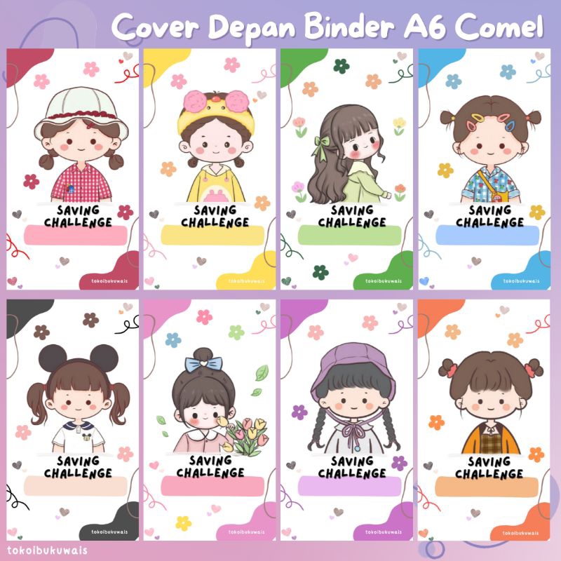 

COVER DEPAN BINDER A6 CUTE AESTHETIC SAVING CHALLENGE EDITION
