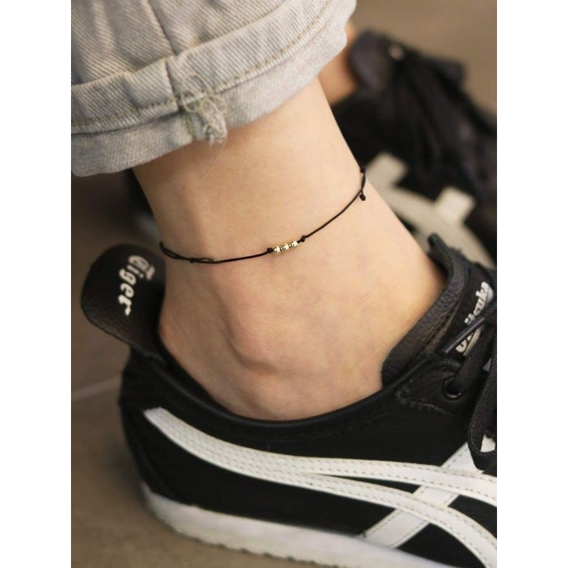 Gelang kaki Minimalis tali giok super tipis