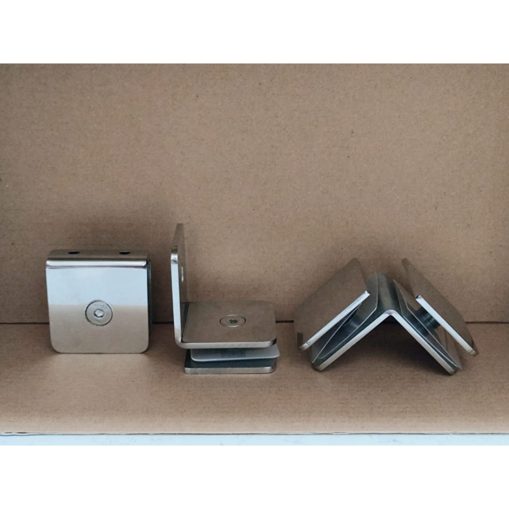Glass clip / Penjepit / Jepitan kaca partisi kamar mandi Stainless kaca tembok