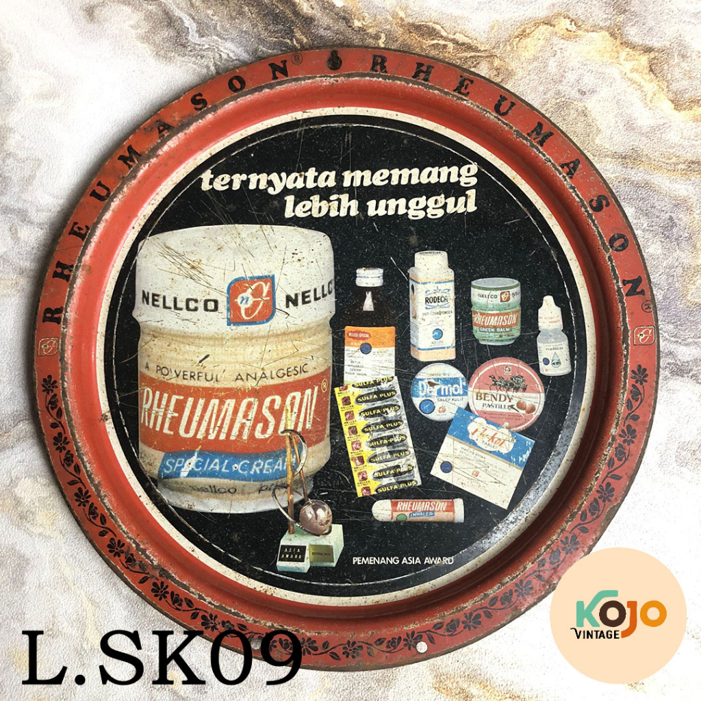 Baki / Nampan Seng Bekas Kalender Harian Jadul Vintage Lawas 1980-an Salep Rhemason ORI