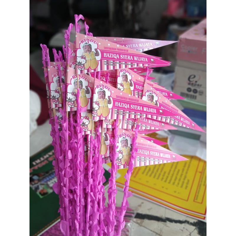 Bendera Aqiqah custom foto anak