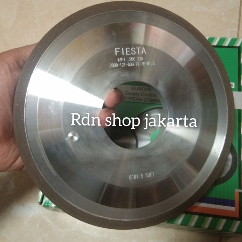Mata grinda asah 8" R 1.5 soft FIESTA diamond wheel  200 x 60x12x7x3 x R 1.5 Soft