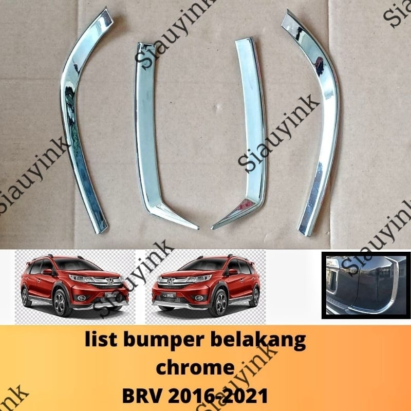 list bumper belakang BRV 2016 2018 2020 2021 Chrome