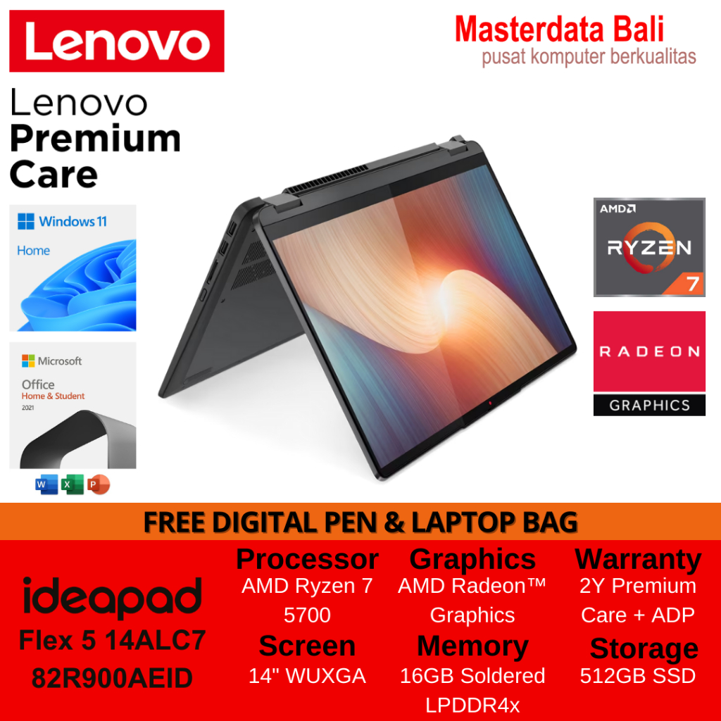 Laptop Lenovo IdeaPad Flex 5 14ALC7 AMD Ryzen 7 14" WUXGA W11Home+OHS