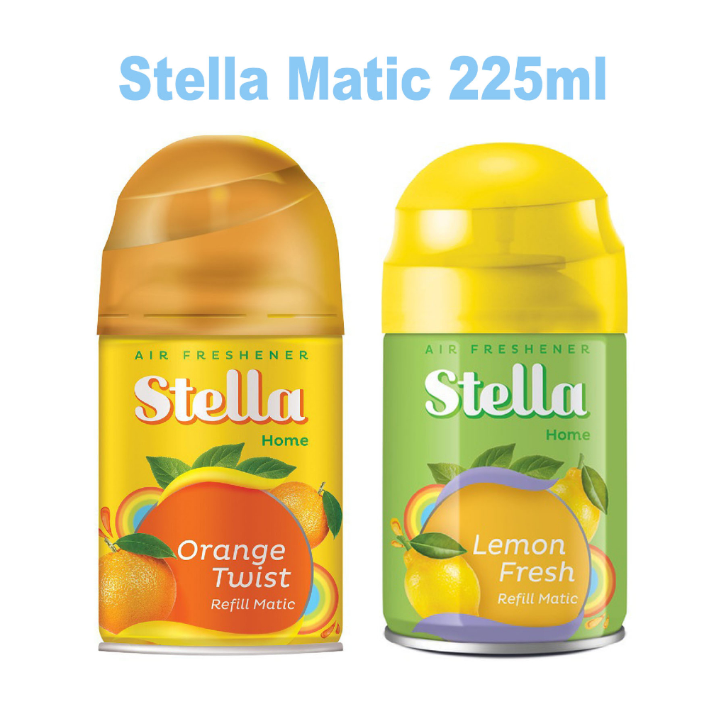 Stella Aerosol All In One Apple/Orange/Lemon/Rose Stella Matic Refill Pengharum Ruangan Pewangi Kamar Mandi Tahan Lama