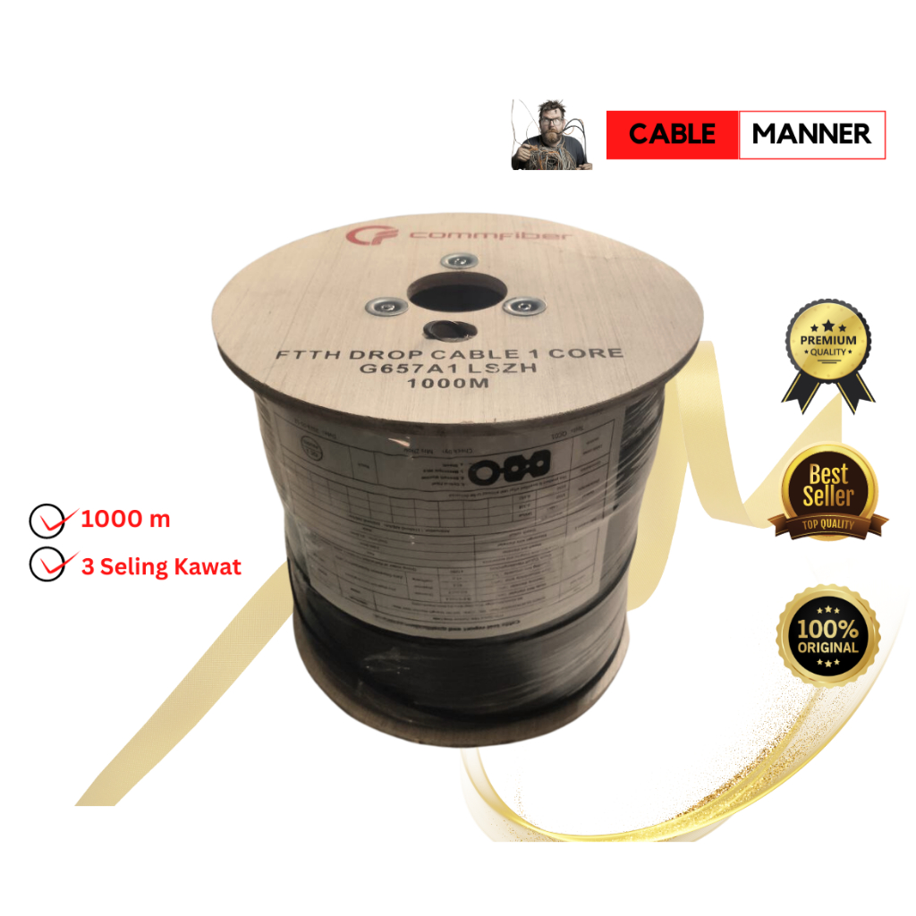 Dropcore 1 core 3 seling Commfiber, merk COMMFIBER 1 core 3 seling