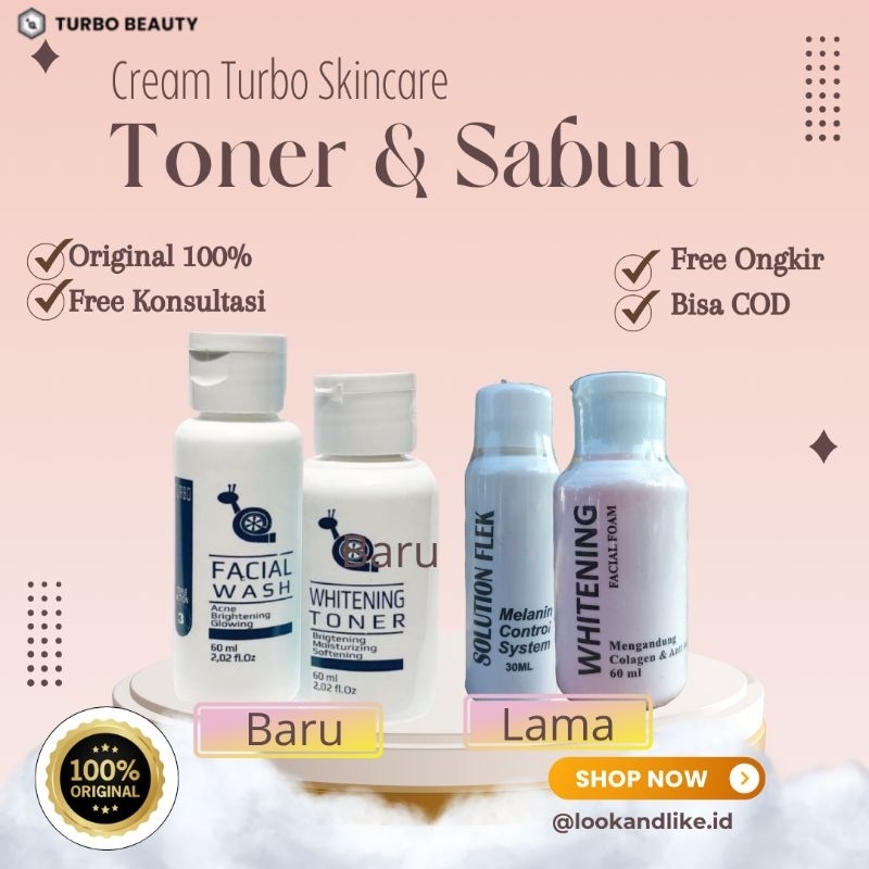 Cream Turbo Paket Sabun Facial Wash dan Toner (ECER)