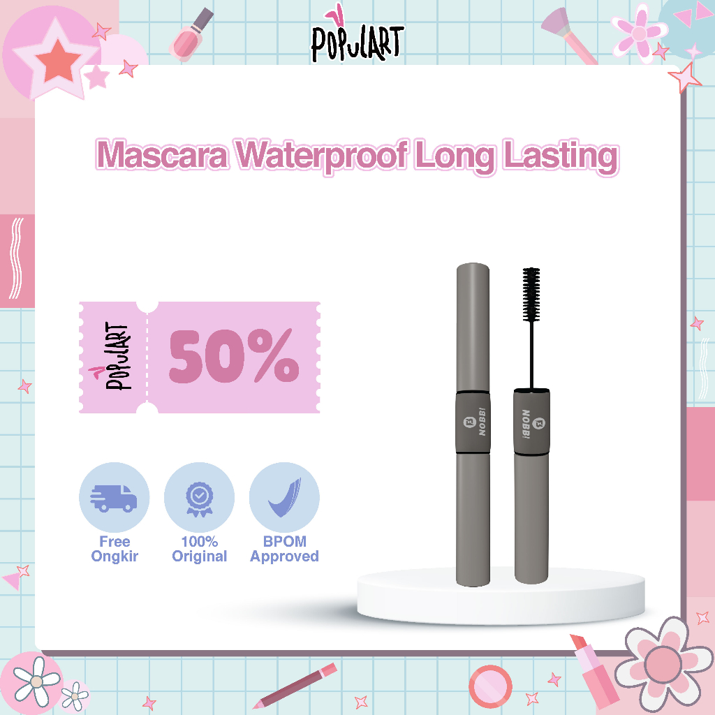 (COD) NOBB - Mascara Waterproof Long Lasting Volumizing Lengthen Eye Lash Makeup | Double Maskara, N3102