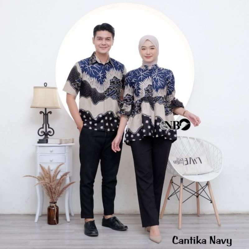 Baju Batik Couple Pasangan Kondangan Kekinian Elegan Remaja Set Series Kemeja Dan Blouse Batik Modern Lengan Panjang Pria Dan Wanita Untuk Kerja Kantor Pesta Pernikahan Atasan Sarimbit Keluarga 2024 Terbaru