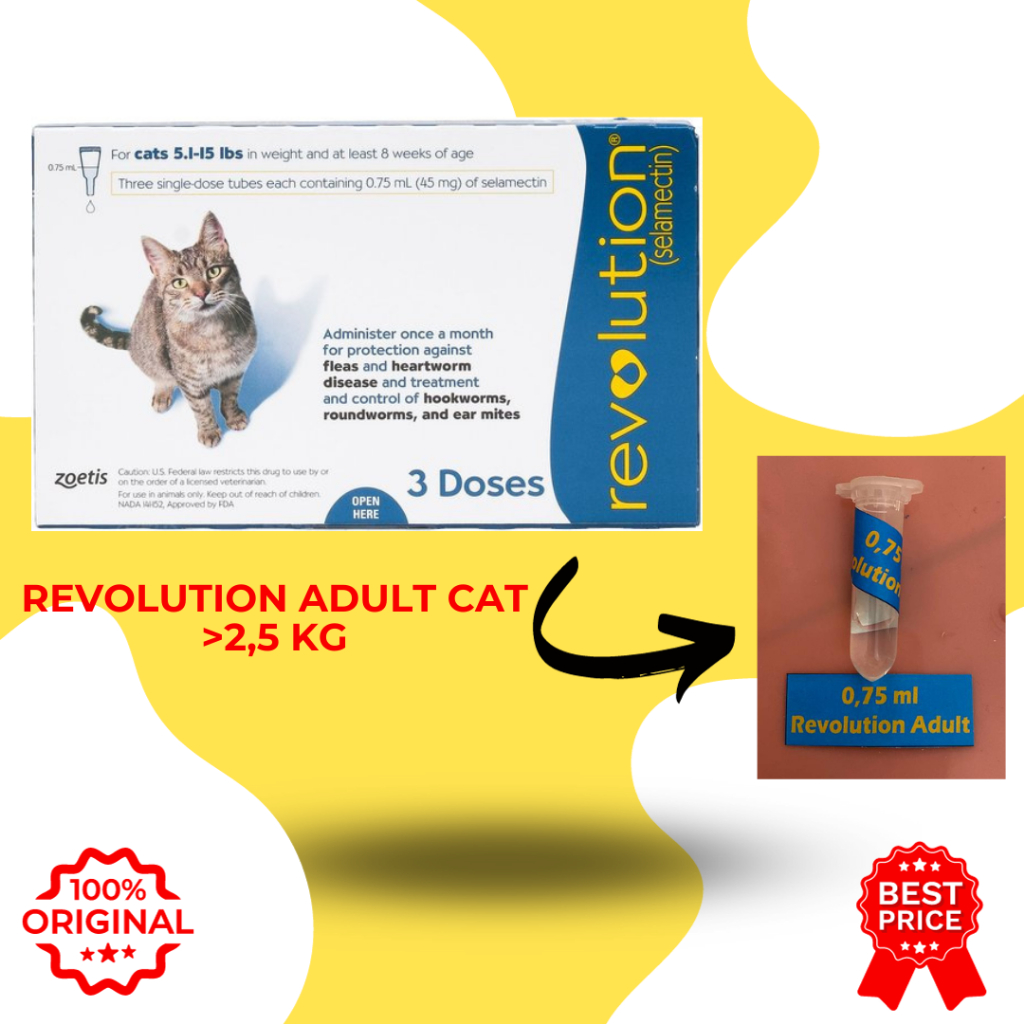 Revolution cat adult obat tetes kutu kucing dewasa original