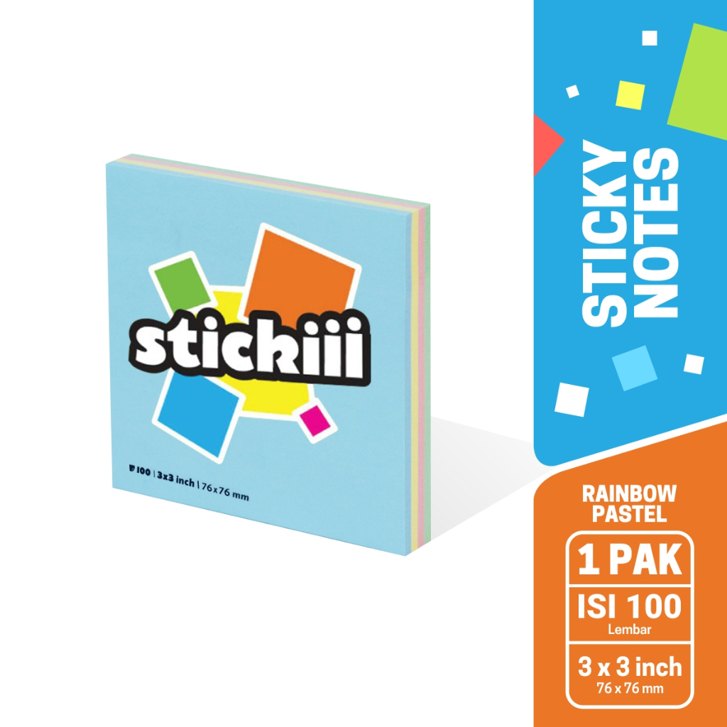 

Stickii Sticky Notes Rainbow Pastel