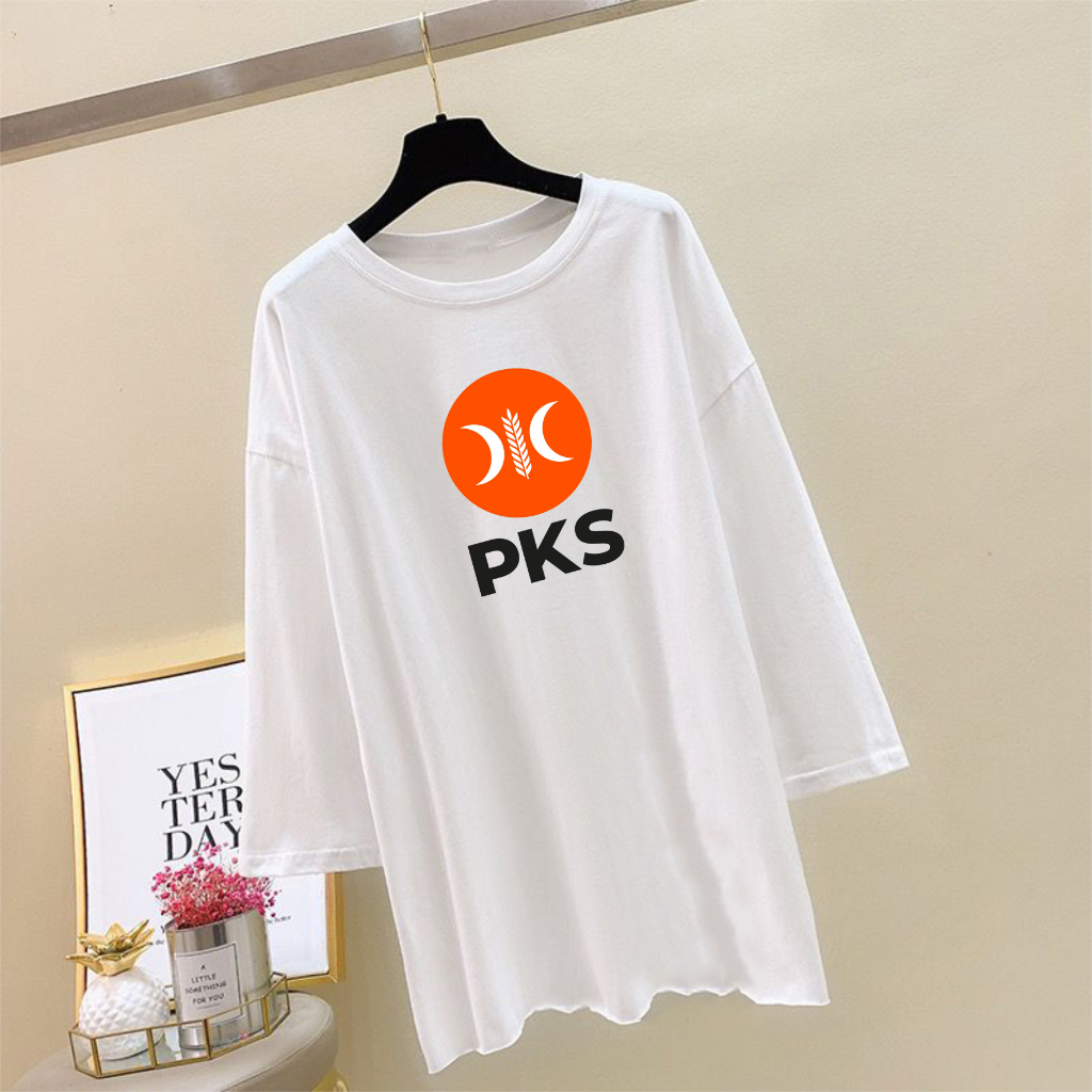 KAOS OVERSIZE PARTAI PKS WANITA TOP HIJAB BASIC OOTD MUSLIM