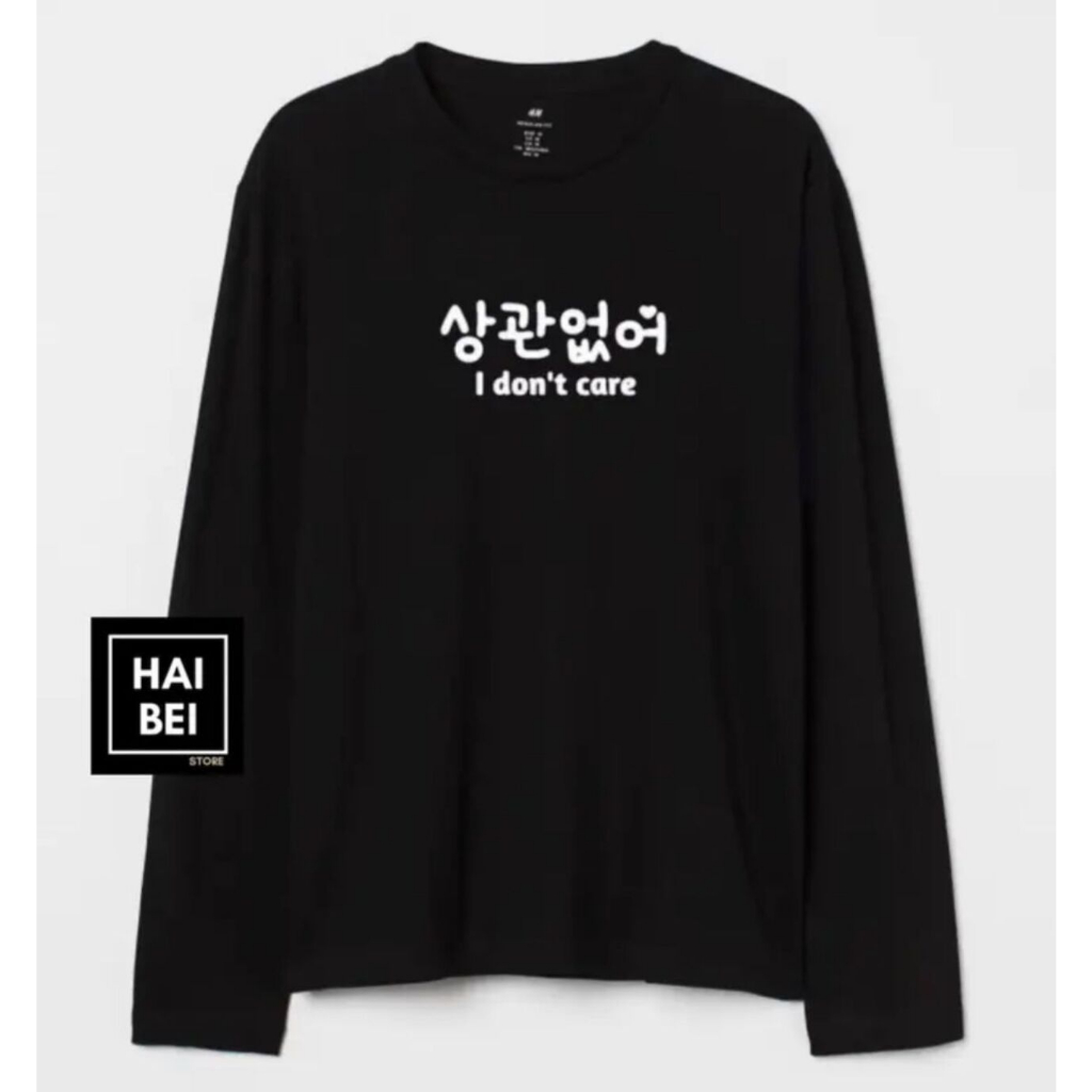 Kaos Panjang Distro Tulisan Korea Bisa Custom Tulisan Kata Kata Cotton Combad 30S