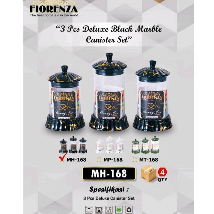 Toples Kaca isi 3 marble 168 fiorenza