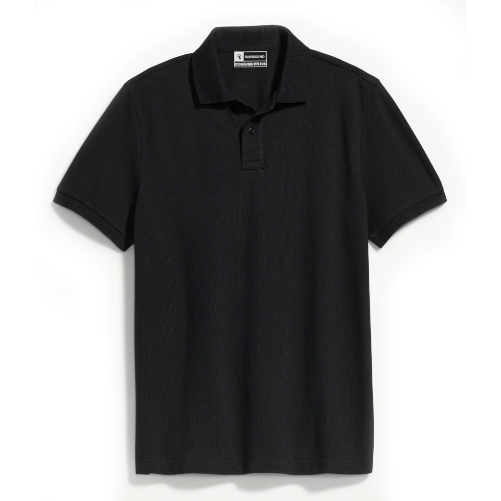 Rambidend - Polo Shirt polos Terkeren T-Shirt Baju Santai Baju Kerja Baju Kerah Brand Quality Black