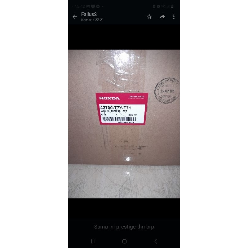 velg honda hrv prestige 2015-2021