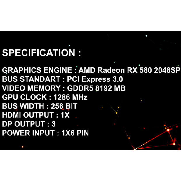 VURRION BLAZE RADEON RX580 8GB RX 580 8G RX-580 8GB AMD RADEON