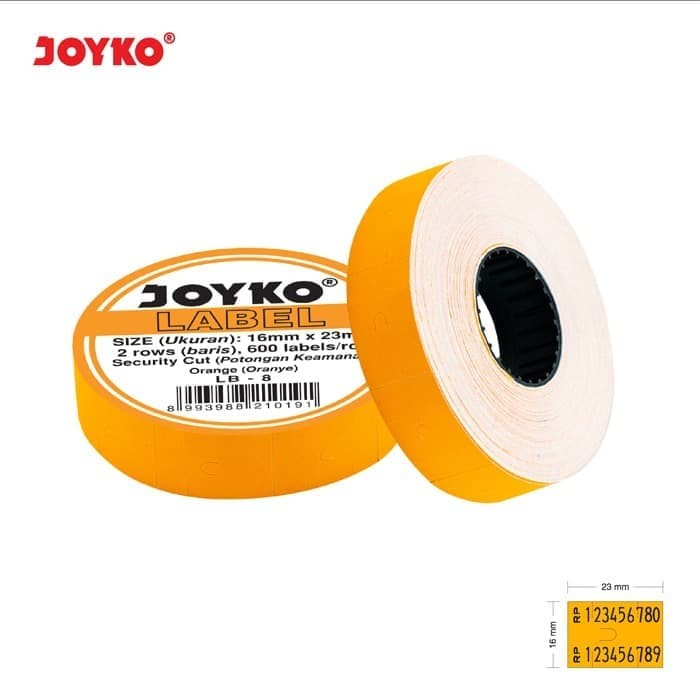 

LABEL ROLL HARGA JOYKO LB-8 / 2 BARIS / WARNA OREN