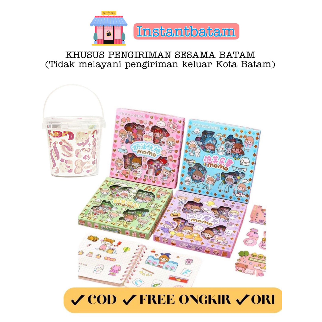 

319 Sticker Momo Waterproof Isi 100 Lembar Per Box