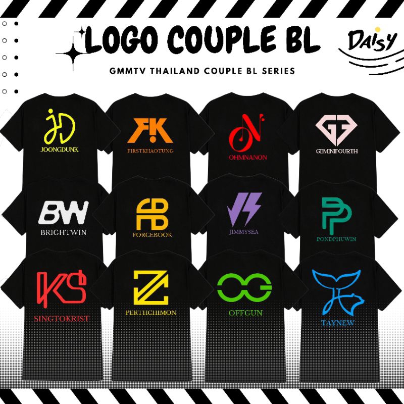 KAOS T-SHIRT LOGO COUPLE BL THAILAND SERIES || KAOS AKTOR GMMTV THAILAND || LOGO OHMNANON | GEMINIFO