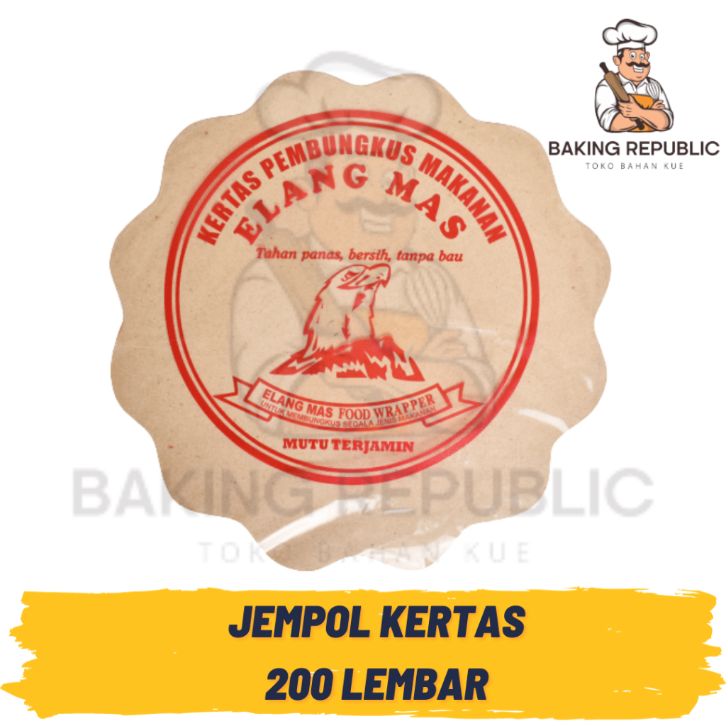 CAP ELANG EMAS KERTAS MINYAK BULAT | 200 LEMBAR | 200 SHEET | KERTAS PEMBUNGKUS MAKANAN