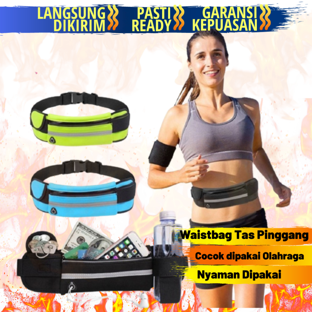 Tas Pinggang Unisex Anti Air Holder Handphone Untuk Lari Olahraga Tas Pinggang Tas Hp Fashion Unisex