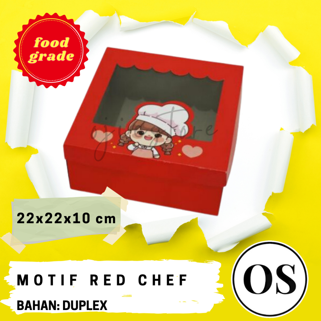 

Dus Red Chef Window 22x22x10 CM dan 20x20x10 CM untuk Cake, Kue, Kue Tar, Hampers, Coklat, Souvenir, Bolu, Spikoe