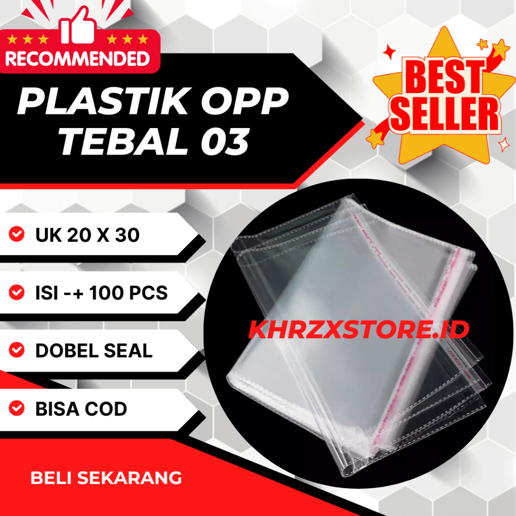 Plastik OPP 20x30 Tebal 03 (100 Pcs)