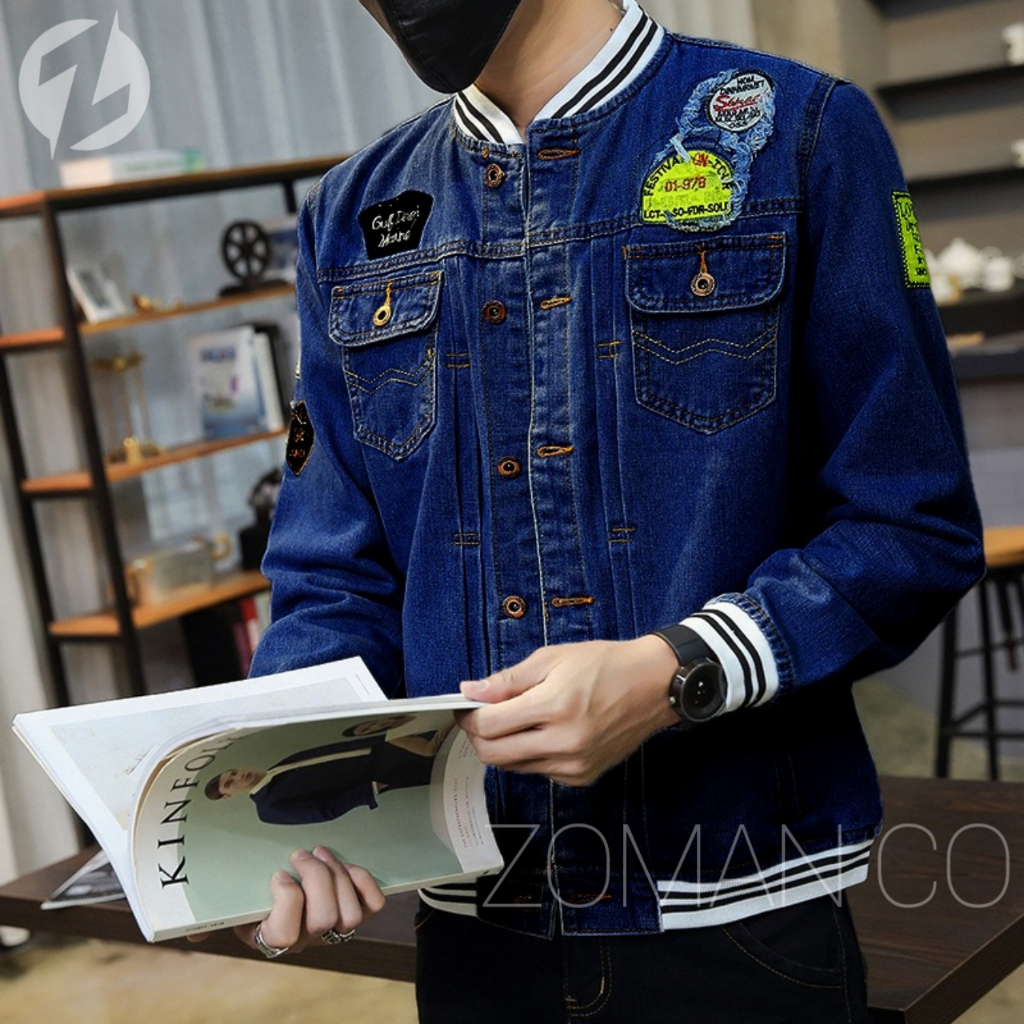 Bomber Jeans Denim|Jaket BaseBall Denim