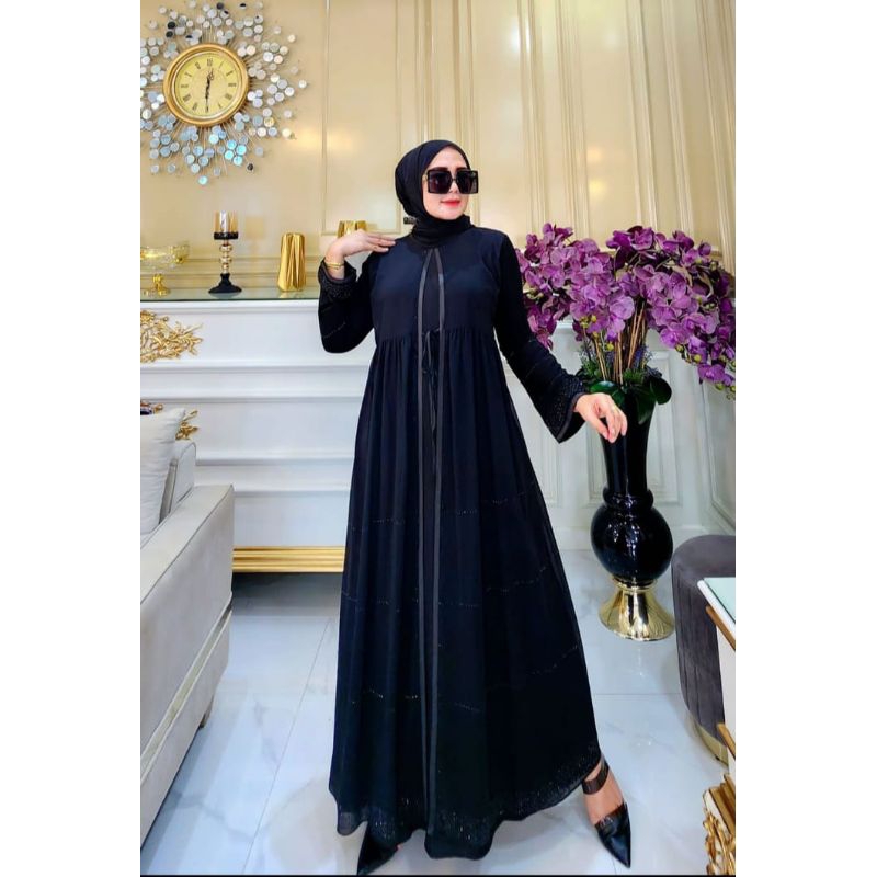 ABAYA YURA Gamis turkey abaya tali pita full payet fashion msulimah