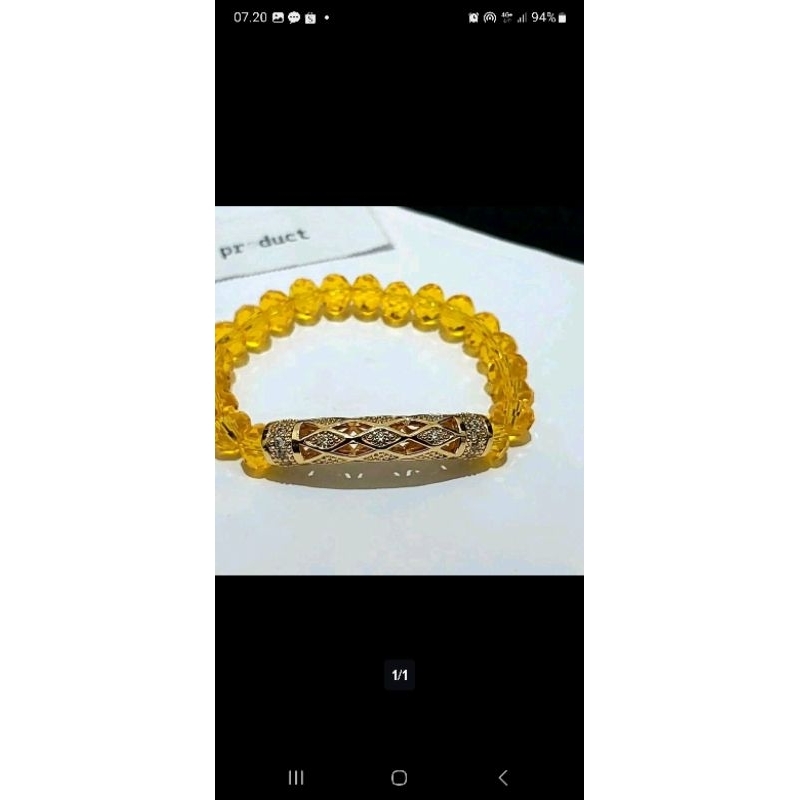 ciscis 025 gelang kristal ceko bening batu mata 3 besar