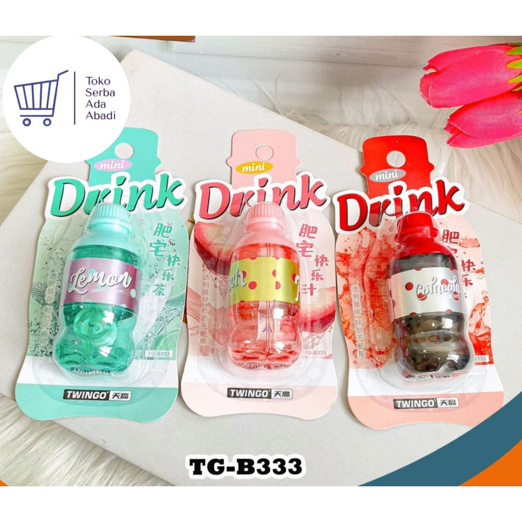 

Tip-X Tape Twingo Mini Soft Drink TG-B333 Correction Tape Tip x Tipex Kertas Tip-Ex Penghapus Pulpen Tipe X