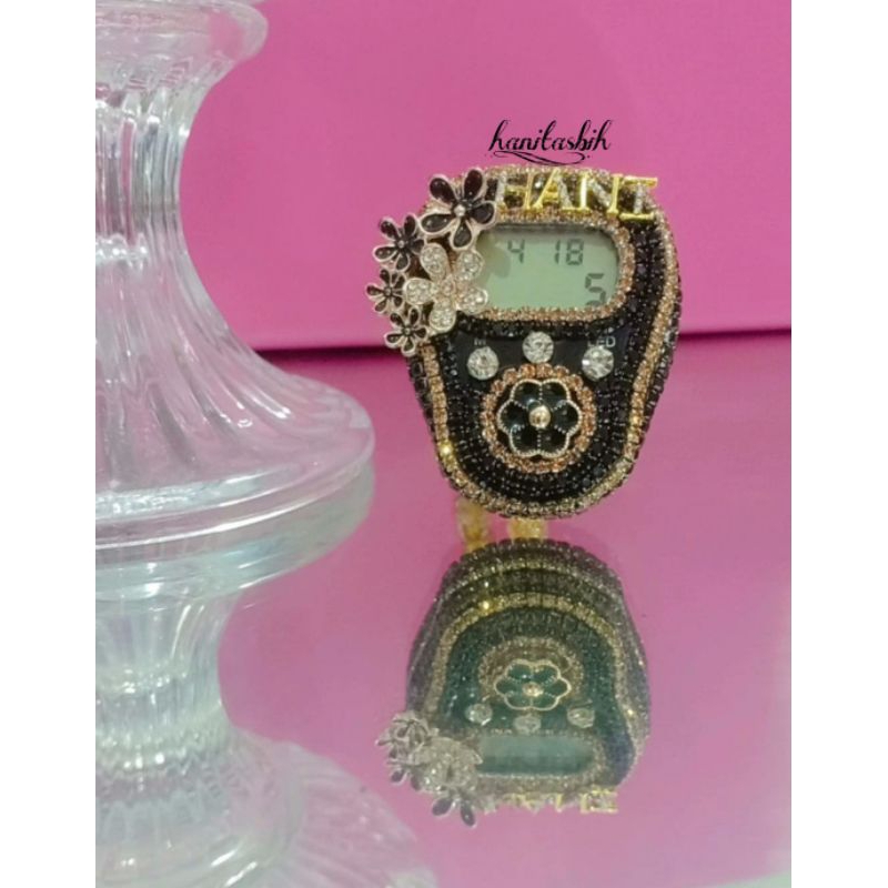 Tasbih digital swarovski led+jam tasbih digital costum nama