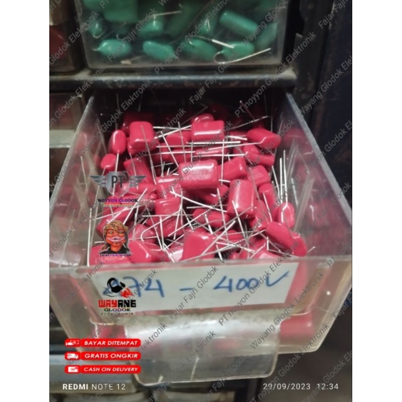 Capacitor Mylar 474j 400v Kapasitor milar 474 400 volt