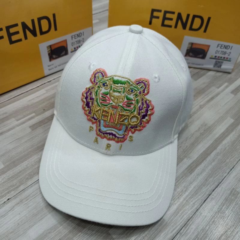 topi Kenzo tiger bordir white premium import