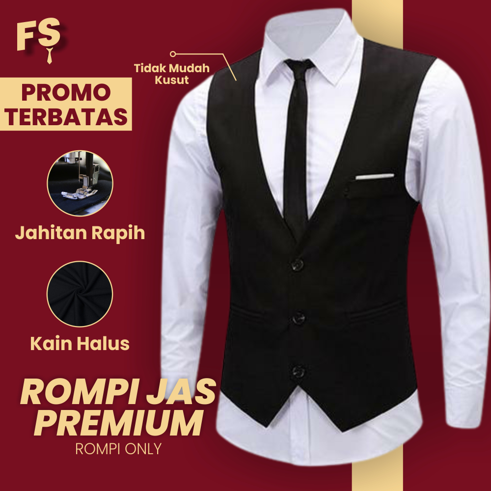 ROMPI JAS FORMAL PRIA COWOK FORMAL - HITAM MERAH PUTIH ABU