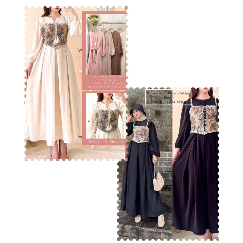 Camisole Vintage Dress gamis premium import