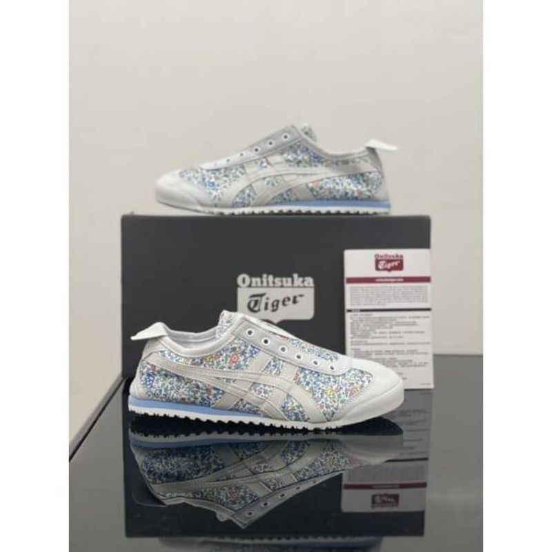 SEPATU ONITSUKA TIGER SLIP-ON WHITE FLOWER PREMIUM QUALITY