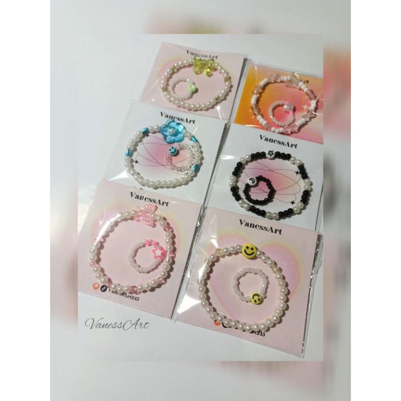 Set Gelang Cincin manik|Set gelang cincin korea