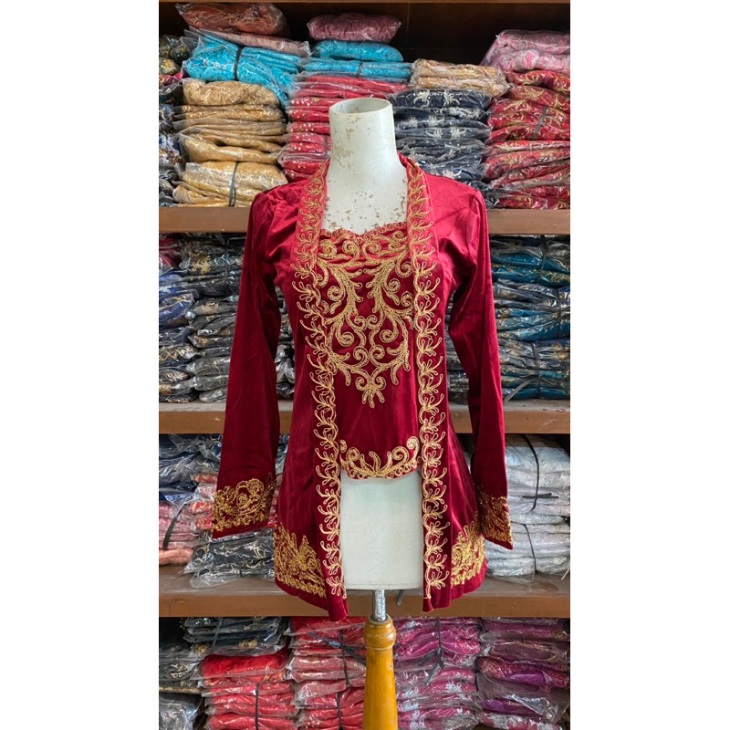 Atasan kebaya kutu baru bludru full payet