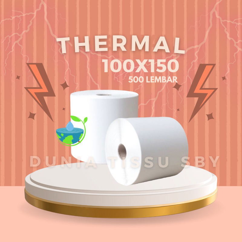 

Kertas Thermal / Sticker / Label 100x150mm isi 500PCS