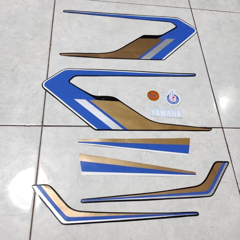 stiker stripping striping decal graphic Yamaha RX Special spesial RXS S 115 1992 1993 hitam biru Mod