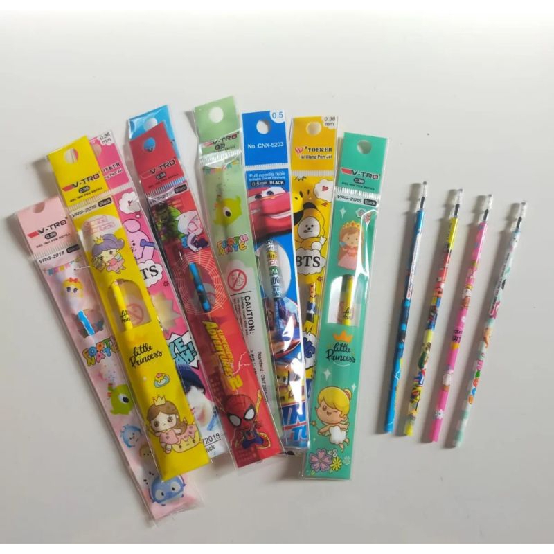 Isi Pulpen Gel | Tinta Pulpen Isi Ulang | Refill Pen Gel Hitam | Refill Pulpen Gel Karakter | Refill